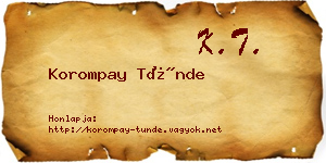 Korompay Tünde névjegykártya