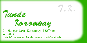 tunde korompay business card